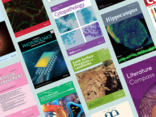 Mosaic of Wiley journal covers