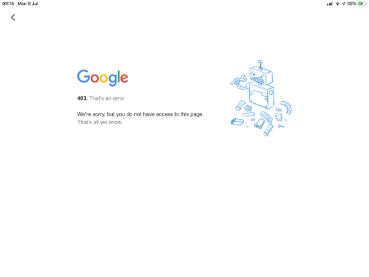 Chrome 403 error screen