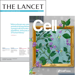 Lancet and Cell journal covers