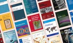 collage of journal covers published by Oxford University Press