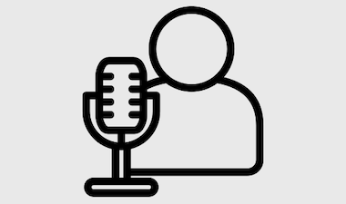 graphic image of person and microphone