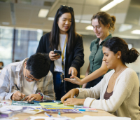 Students creating projects in the Digital Innovation Studio