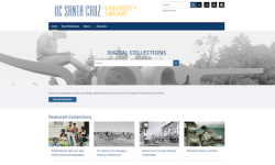 Screenshot of the new UCSC Library Digital Collections homepage