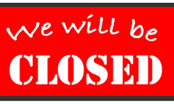 We will be closed sign