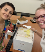 Stefania Cotei and Melissa Mack processing the records of the Vajrapani Institute for Wisdom Culture